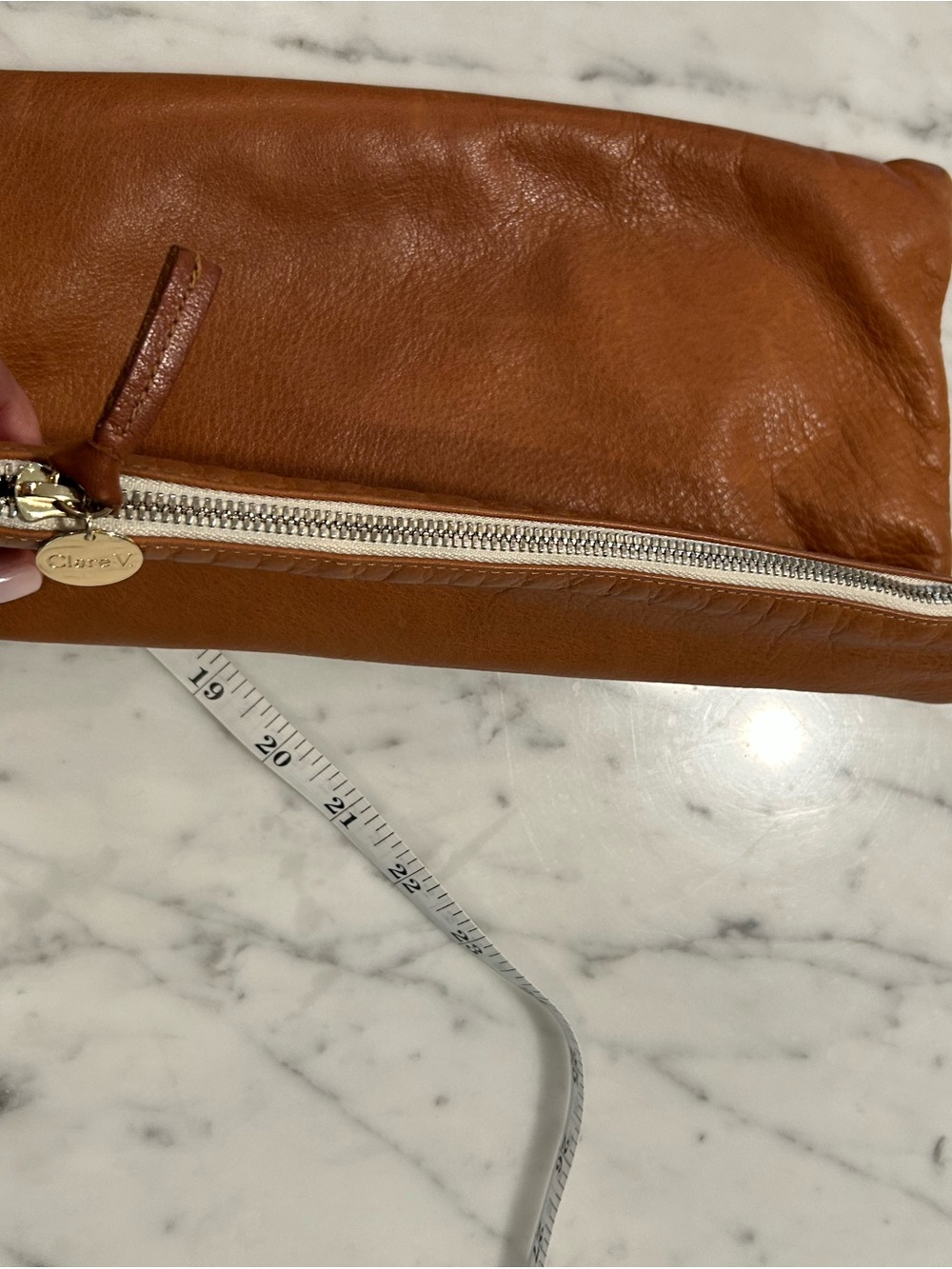 Clare V. Tan Leather Crossbody Bag with Gold Hardware - Picture 7 of 10